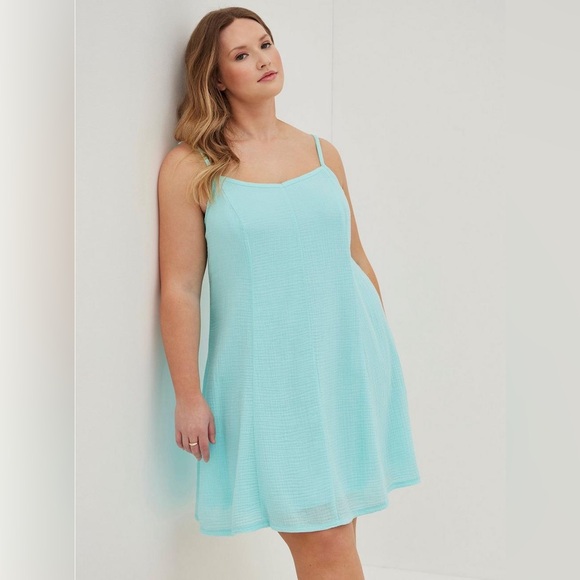 Torrid Midi Pucker Woven Trapeze Dress in Island Paradise - 3X - Picture 11 of 11